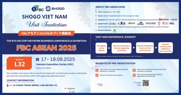 Invitation to Visit FBC ASEAN 2025 – SHOGO VIET NAM Booth (L32)